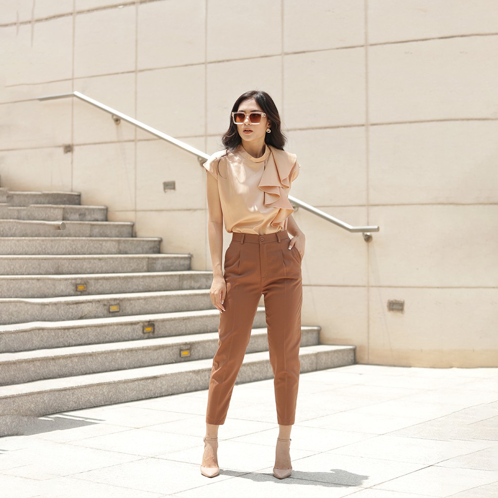 Quần tây công sở nữ baggy thời trang Eden xếp li - Q008 | BigBuy360 - bigbuy360.vn