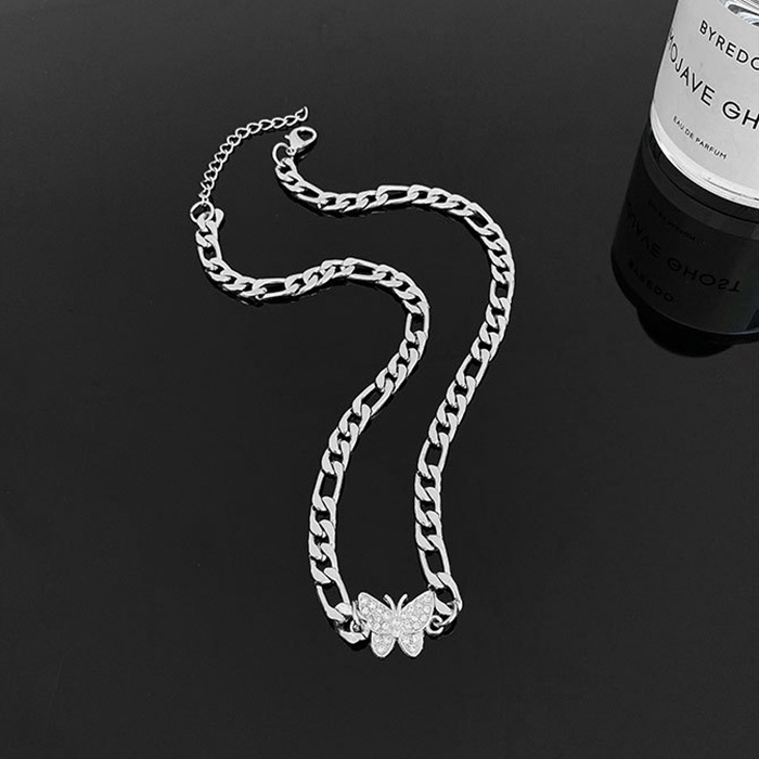 Vòng Cổ Choker Hình Bướm Đính Đá Pha Lê Lấp Lánh Thời Trang
