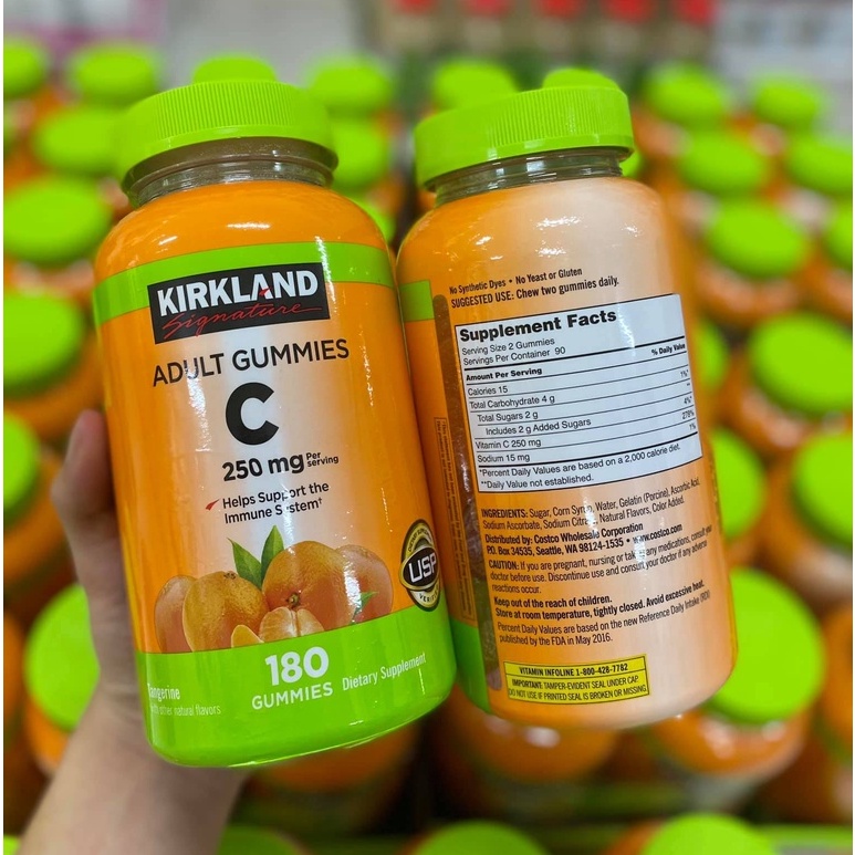 Kẹo Dẻo Vitamin C KIRKLAND ADULT GUMMIES C Hộp 180 Viên