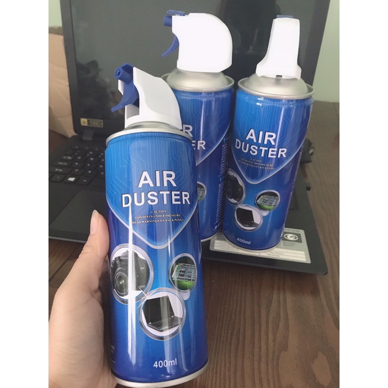 Bình xịt bụi khí nén vệ sinh laptop Air Duster - Xịt cực mạnh 400ml khí O3