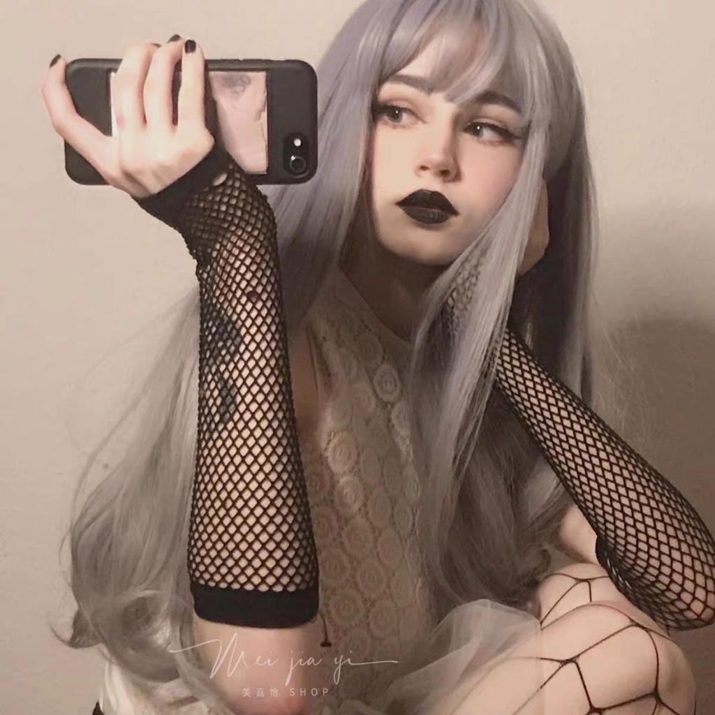 Găng Tay Lưới Trơn Hở Ngón CosPlay Gothic Punk - Vani Store - PKTT0023