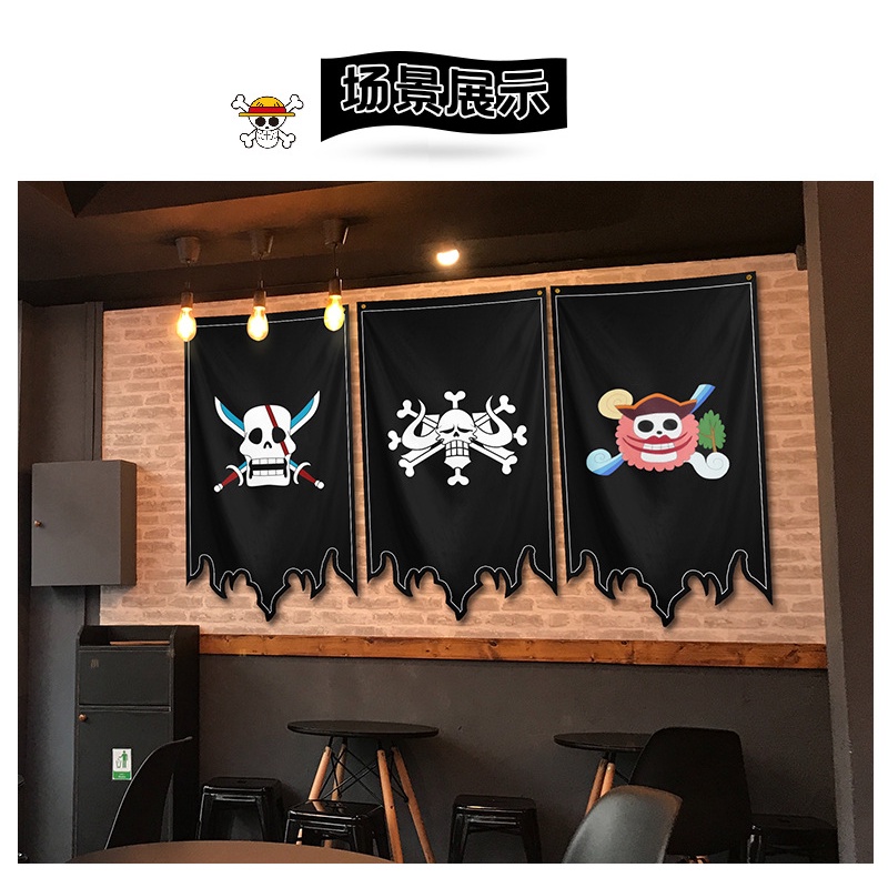 Lá Cờ Hoạt Hình one piece 70 X 125Cm Bằng polyester