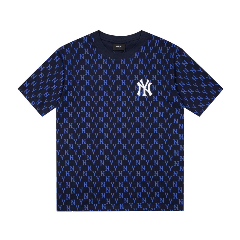 ❤❀  ❤ Áo Thun Cotton Tay Ngắn Thêu Họa Tiết MLB NY Thời Trang Cho Cặp Đôi