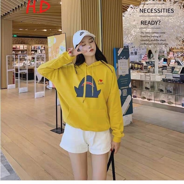Áo hoodie cá mập xanh HDA1119