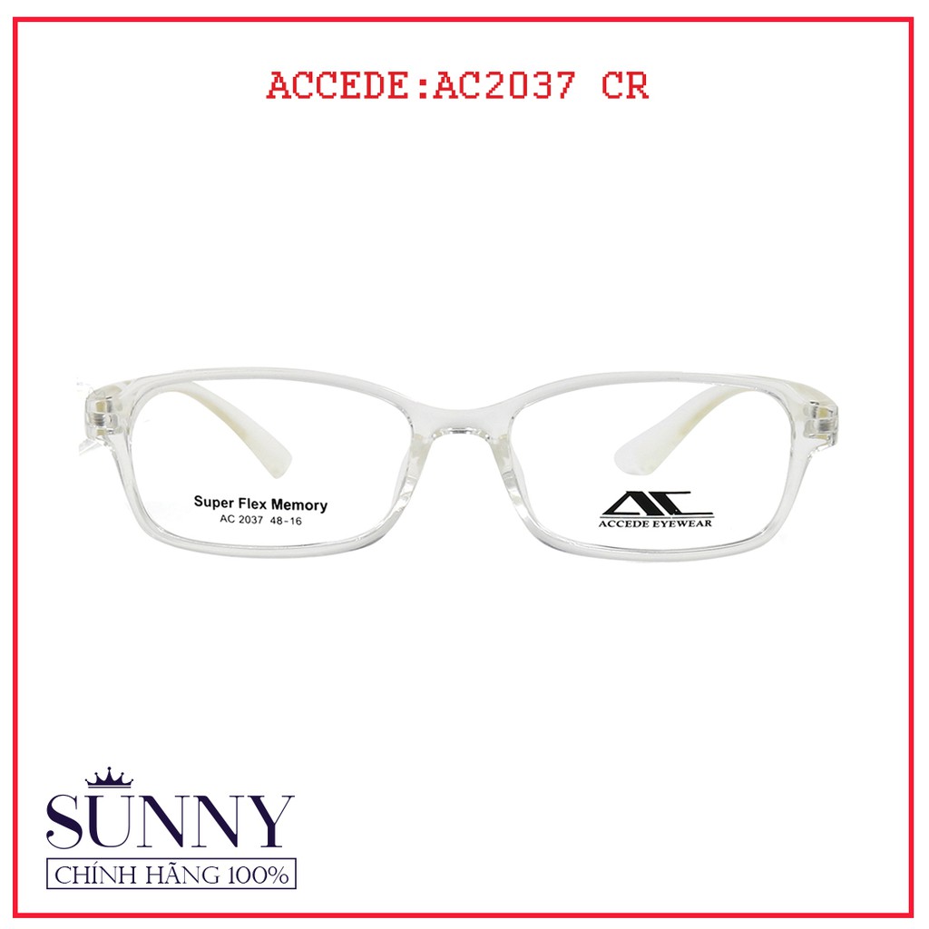 Gọng kính Accede AC2037 CR unisex (nhiều màu) chính hãng, thiết kế dễ đeo bảo vệ mắt