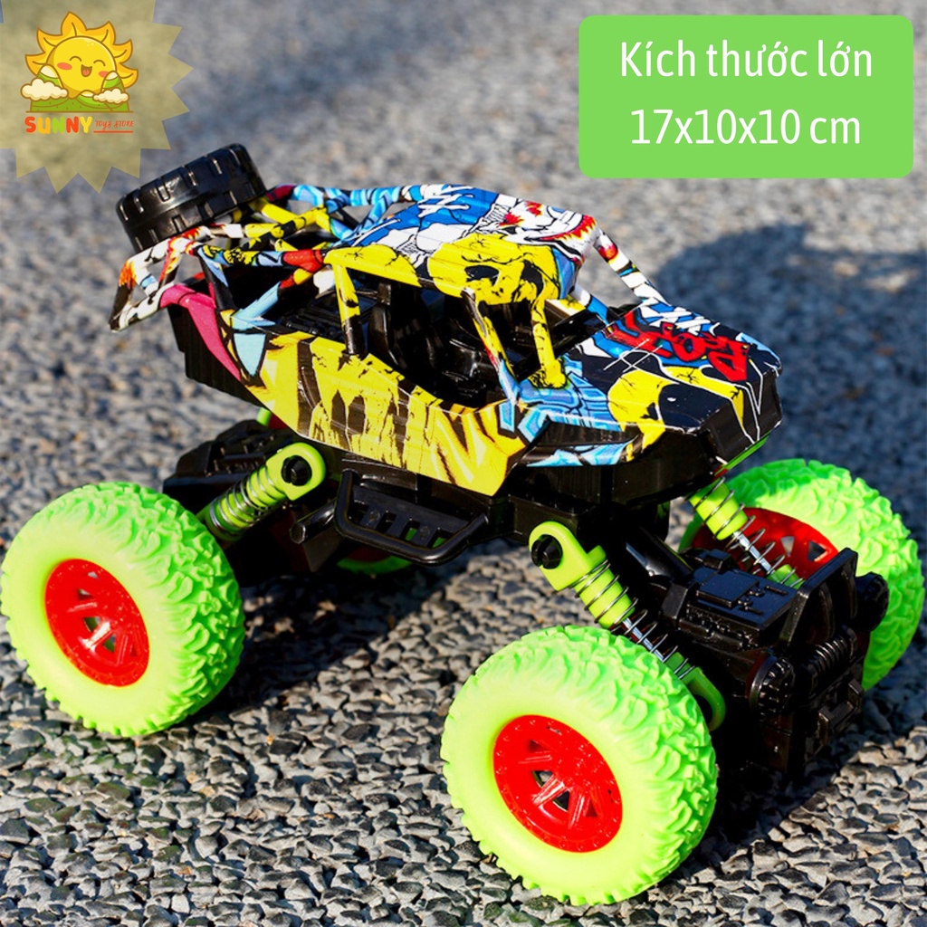 Xe đồ chơi địa hình, dài 17cm, xe dẫn động 2 cầu mạnh mẽ, giảm sóc 4 bánh, lốp ô tô bằng cao su tăng ma sát - Sunny Kids