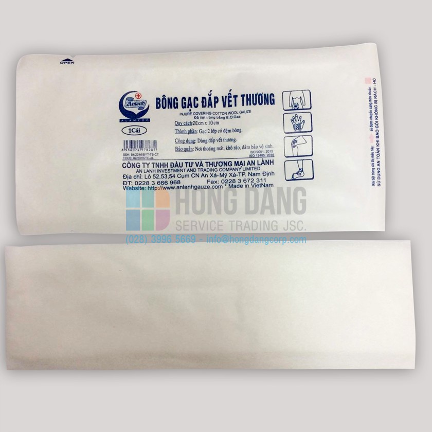 Bông gạc đắp vết thương - vết bỏng - vết mổ DANAMECO - BẢO THẠCH - An Lành vô trùng từng miếng nhiều kích thước