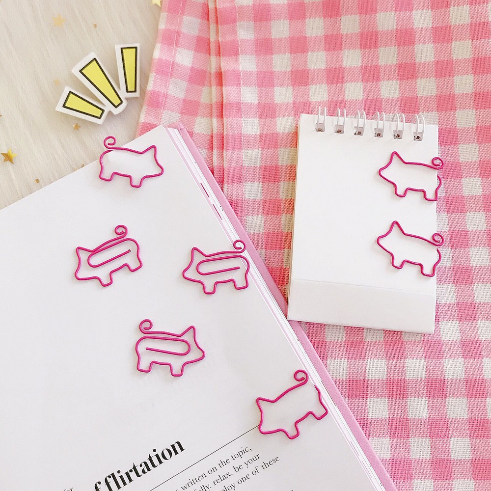 Kẹp Giấy, Tài Liệu Paper Clip Hình Heo Hồng Đáng Yêu