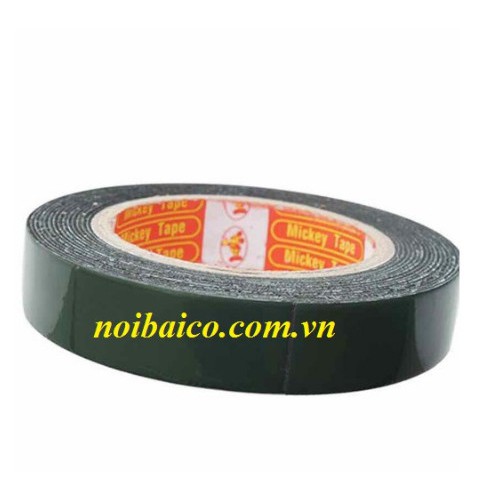 Băng dính xốp hai mặt rộng 2.5cm, xốp vàng, xốp xanh.