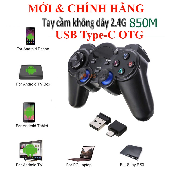 Tay cầm chơi game không dây 2.4G GamePad 850M cho Smartphone, PC, Smart TV, TV box, PS3...