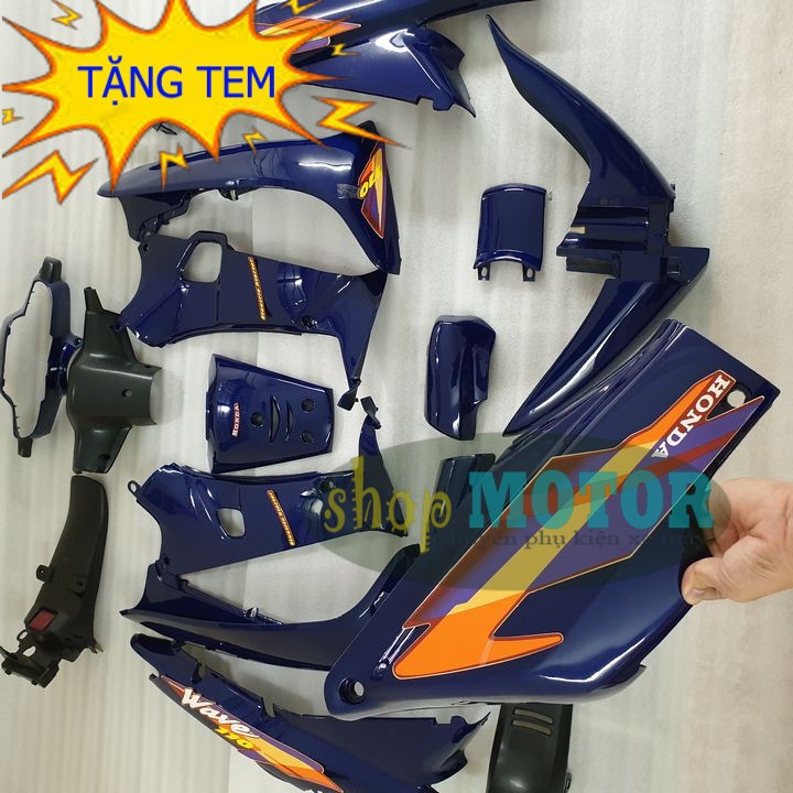 [TẶNG LUÔN TEM NÈ] Bộ dàn áo xe Wave ZX, Wave 110, Wave ZX đời 1997 đến 2006 nhựa nguyên sinh ABS Màu XANH TÍM THAN