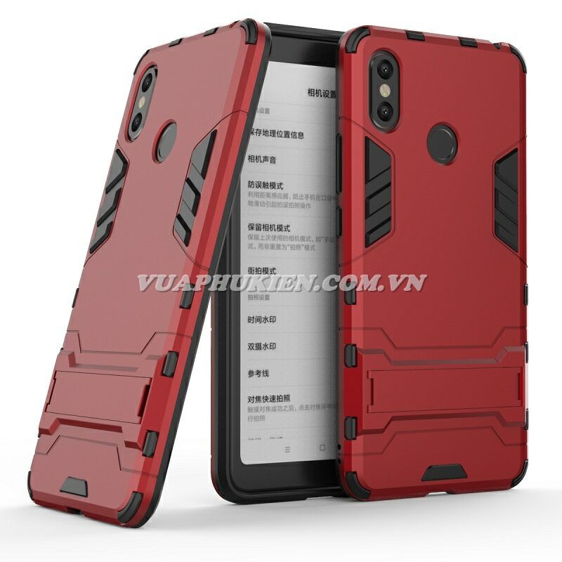 Ốp lưng Iron Man chống sốc cho Xiaomi Mi Max 3, Mi Max 2, Mi Mix 3, Mi Mix 2, Mi Mix 2s, Mi 5X, Mi A1 - Có chân dựng máy