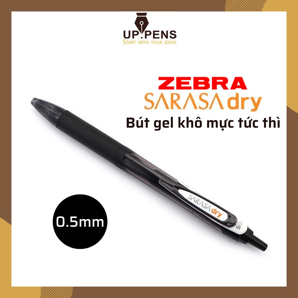 Bút gel khô mực tức thì Zebra Sarasa Dry – Metal tip 0.5mm – Black/ Màu đen (Black)