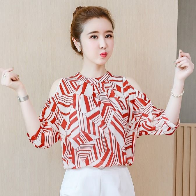 Áo Thun Ngắn Tay Họa Tiết Sọc Ngang Thời Trang Dành Cho Nữ