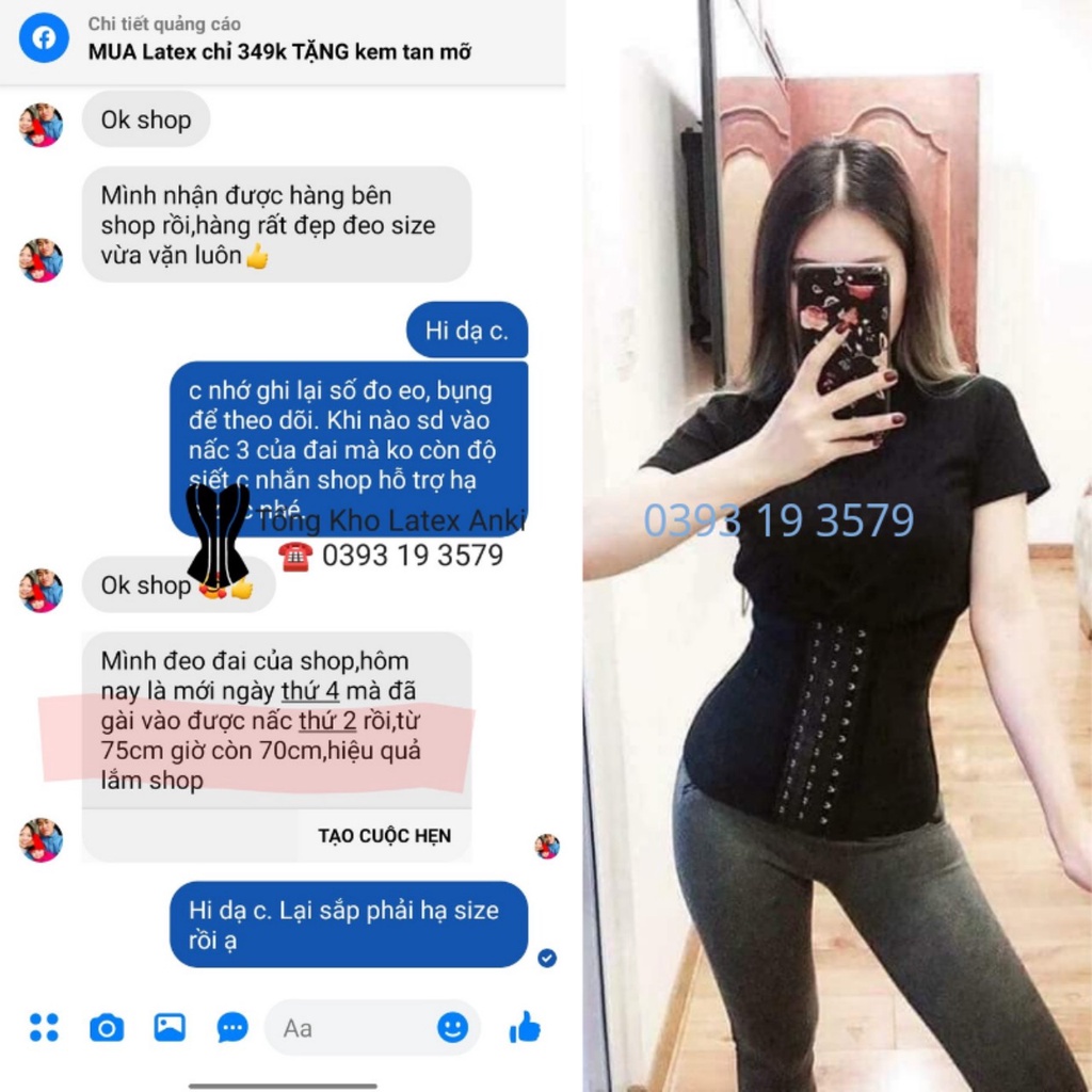 Đai nịt bụng latex chính hãng Hy Lạp, gen nịt bụng sau sinh giảm mỡ