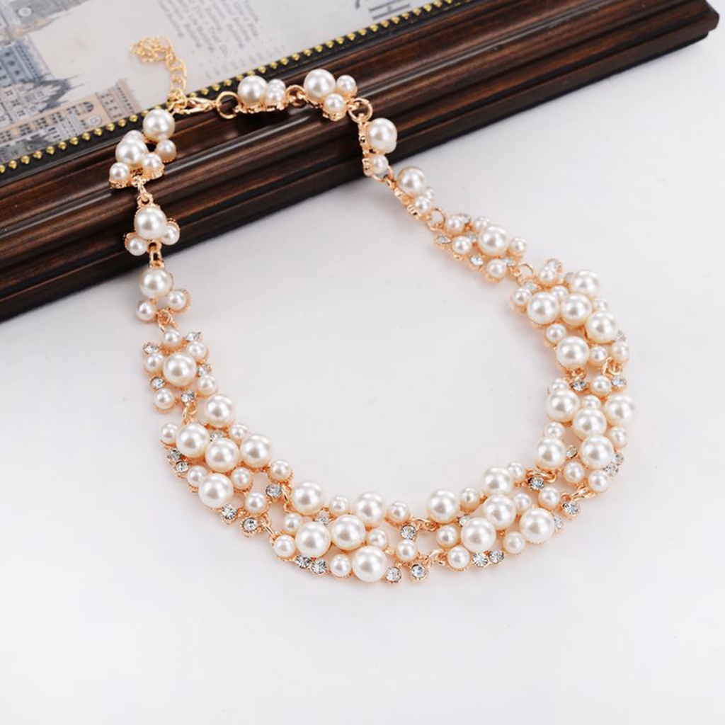 Set 2 Vòng cổ Nữ Đính Ngọc Trai Sang Trọng