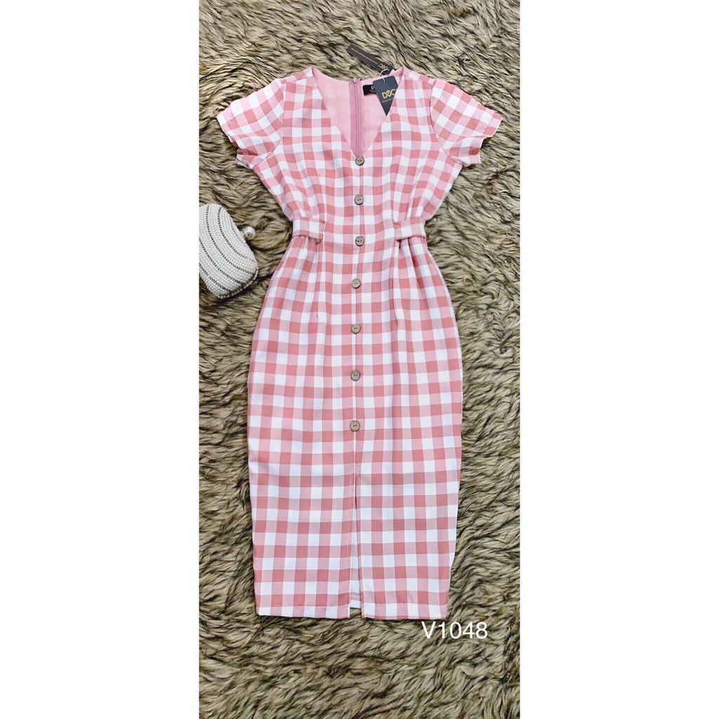 [ xả kho ] MiD Đầm suông nơ eo V1048Mie Design ảnh thật