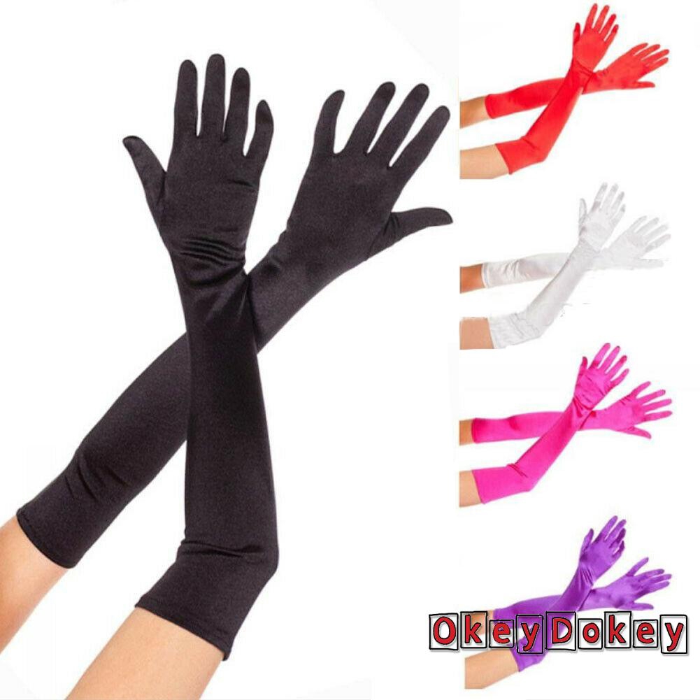 Đôi găng tay dài bằng satin thời trang dự tiệc cho nữ