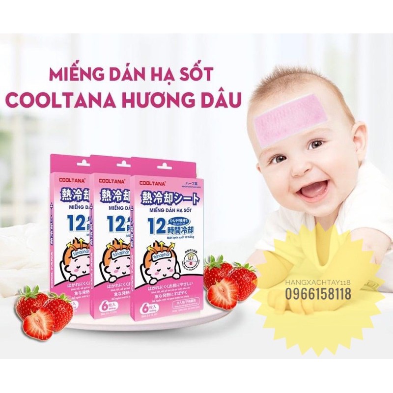 [HỘP 6 miếng] MIẾNG DÁN HẠ SỐT NHANH COOLTANA, an toàn, mùi thơm bé thích.