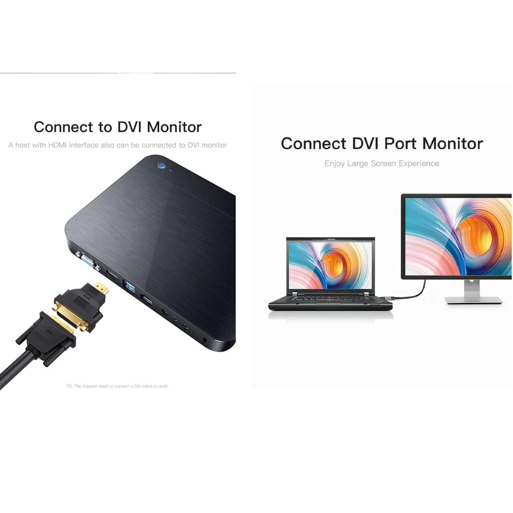 [HDMI to DVI 24+5] Đầu chuyển HDMI sang DVI Vention ECCB0