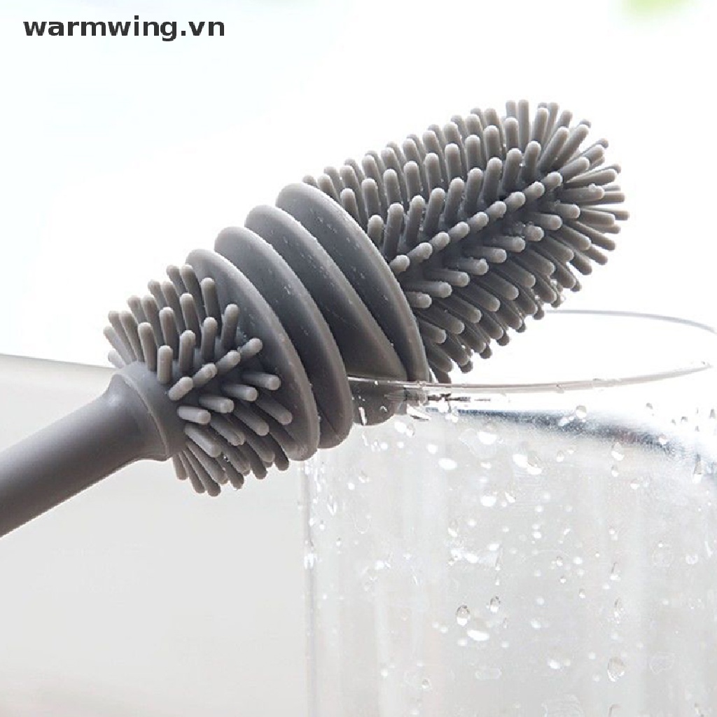 Cọ Rửa Bình Sữa Chất Liệu Silicone Tay Cầm Dài Xoay 360 Độ Tiện Dụng