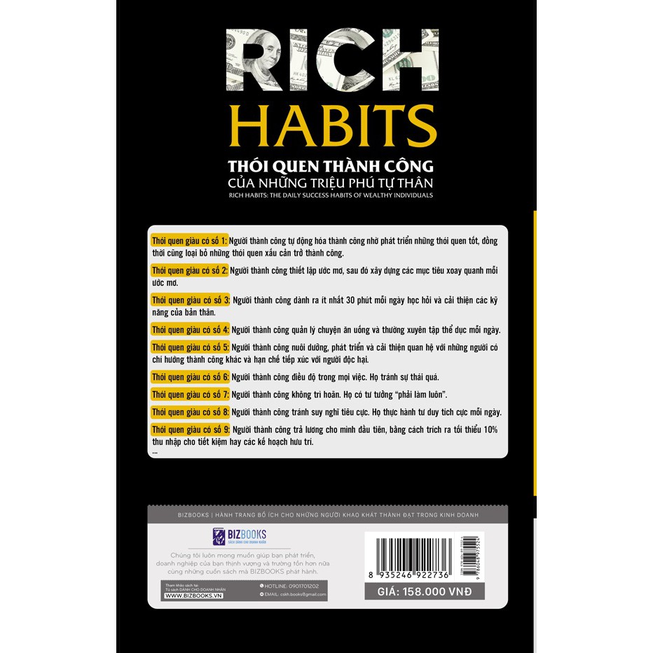 Sách - Rich Habits - Thói quen thành công của những triệu phú tự thân - BIZ-KT-158k-8935246922736