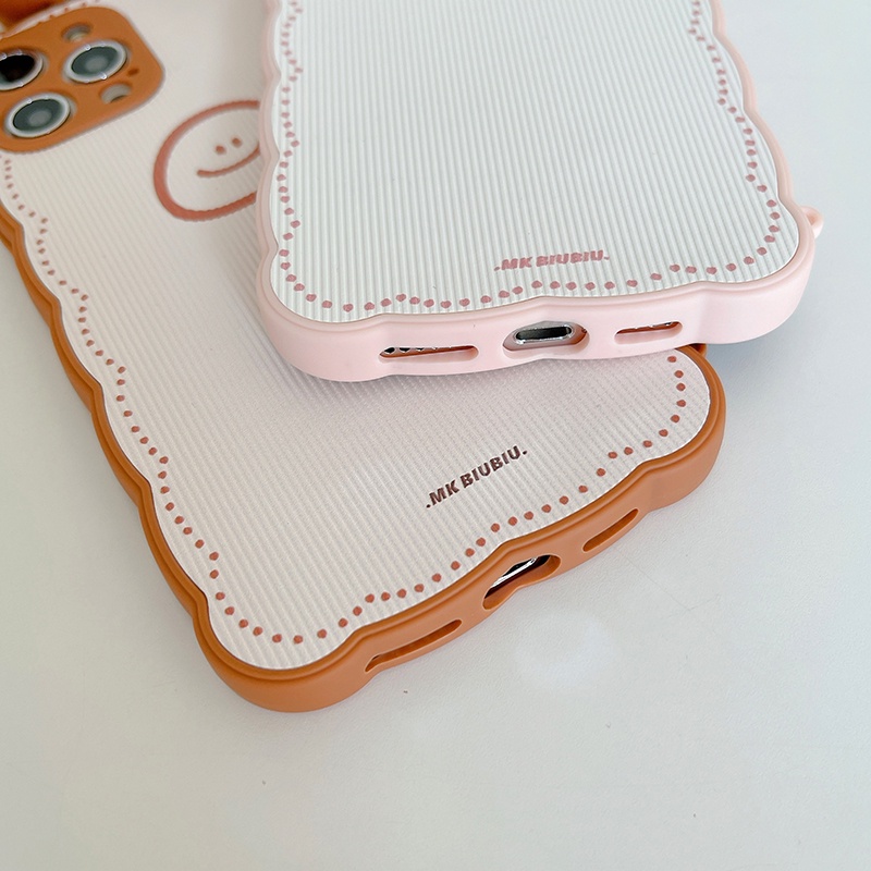 Ốp điện thoại da cừu mẫu mặt cười nơ cho iPhone 13Pro Max 13Pro 13 12ProMax 12Pro 12 11 Pro Max IX Xs Max XR 7 8 Plus | BigBuy360 - bigbuy360.vn