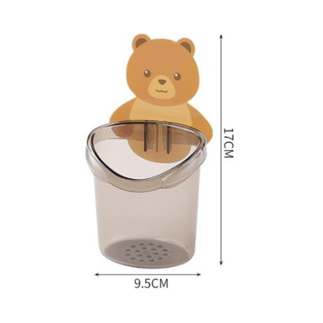 [ Hàng loại 1] Cốc gấu đựng bàn chải trong nhà tắm hình gấu ống đựng đồ trong nhà tắm hình gấu