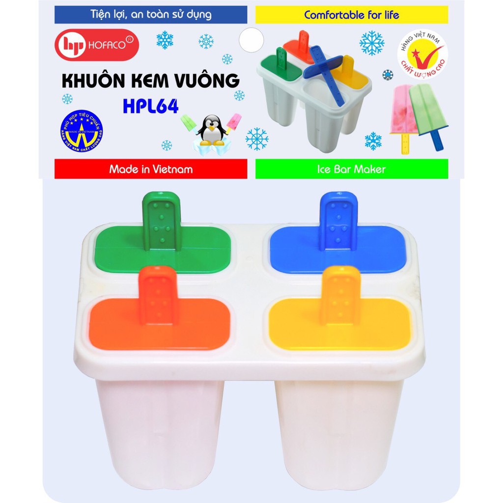 Khuôn làm kem 4 cây