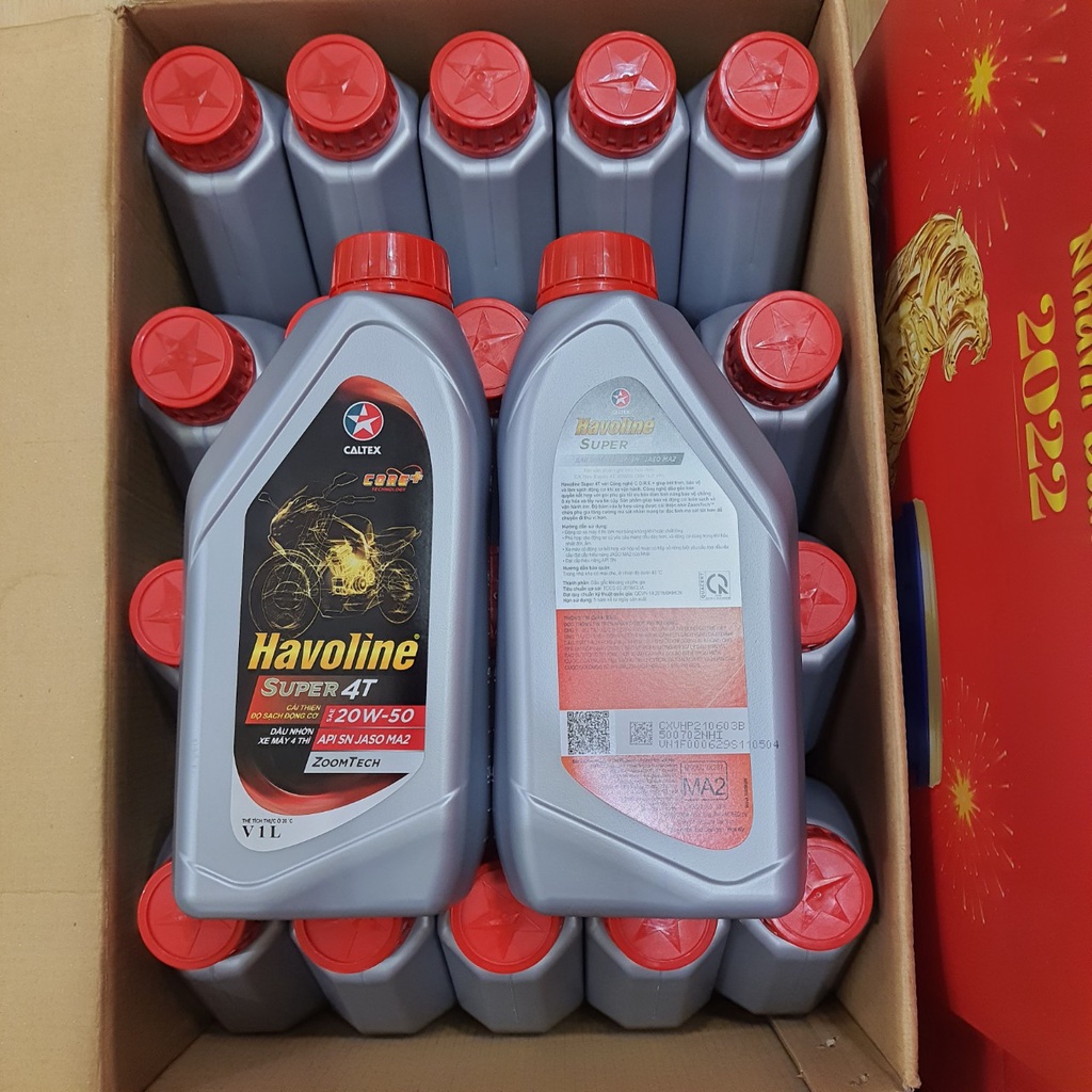 Nhớt Xe Số Và Côn Tay Caltex Havoline SUPER 4T Bán Tổng Hợp 10W40 Và 20W50-SN-CAO CẤP CHÍNH HÃNG.Dung Tích 1L Và 800ml.