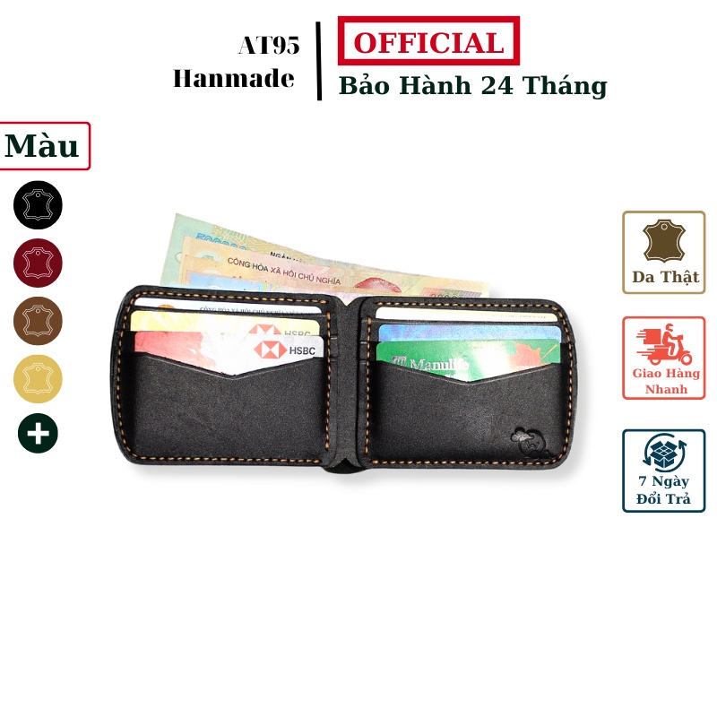 Ví Avis nhỏ gọn da bò sáp thật hàng thủ công thương hiệu W