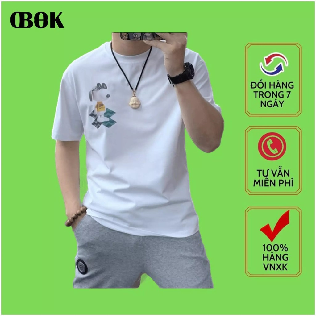 Áo Thun Nam Tay Ngắn OBOKFASHION, Áo Phông Nam Cổ Tròn Chất Thun Lạnh Màu Trắng- Đen-Vàng  ACT15