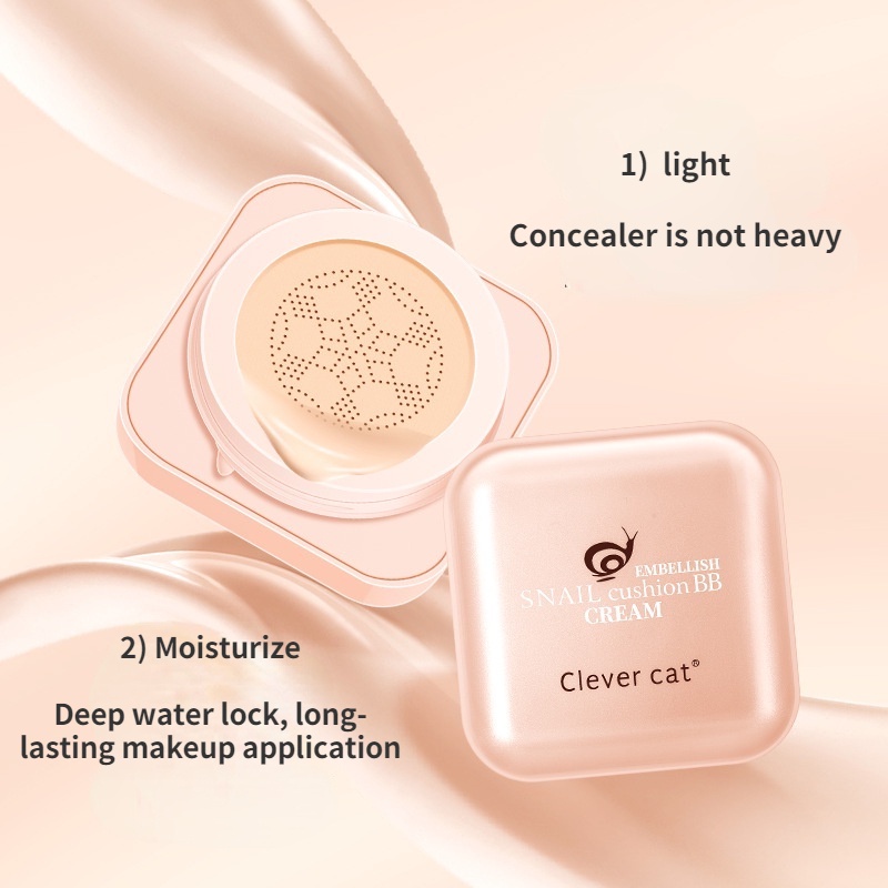 Phấn Nước BB CC Cream Che Khuyết Điểm Làm Sáng Da Tự Nhiên Với Mút Tán Hình Nấm
