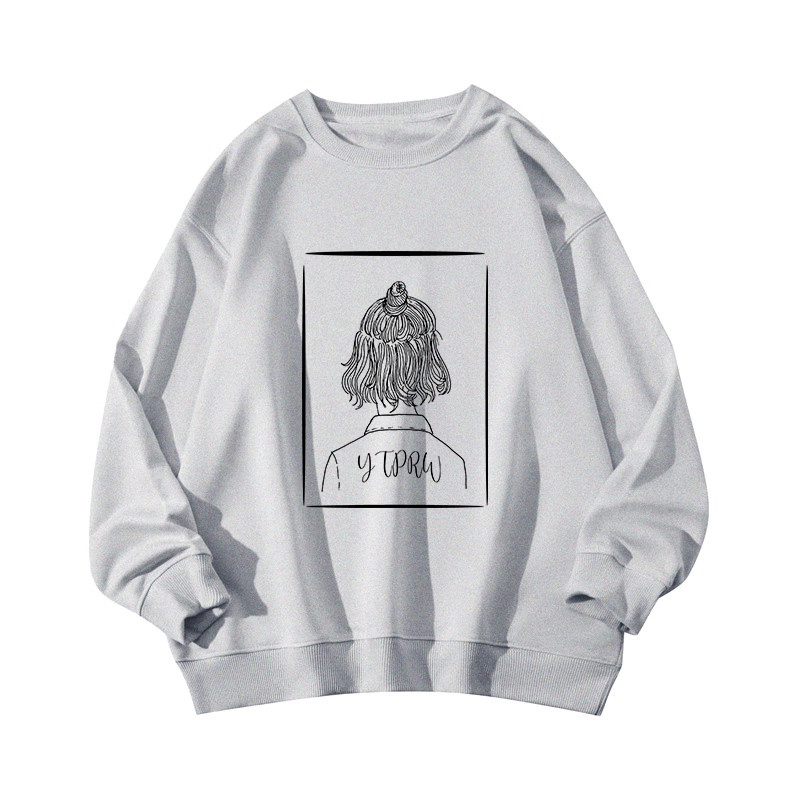 NRVP Áo Thun Nữ Dài Tay Dáng Rộng In Hình Phong Cách Hàn Quốc Mới