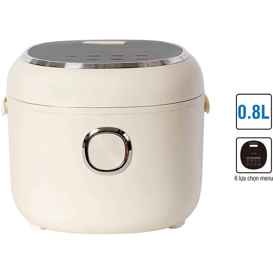Nồi cơm điện Lock&Lock EJR716IVY 0.8L 400W màu ngà, 6 chế độ nấu ăn đa dạng - TRUCANHSG