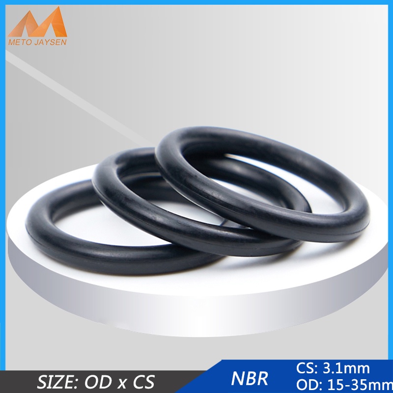 Bộ 50 NBR Nitrile Cao Su Niêm Phong Vòng Chữ O Thay Thế Niêm Phong Vòng O OD 6mm-30mm CS 3.1mm Đen DIY Dụng Cụ