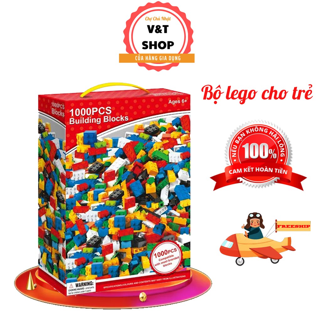 Bộ lego cho bé xếp hình 1000 miếng, bộ xếp hình thông minh cho bé