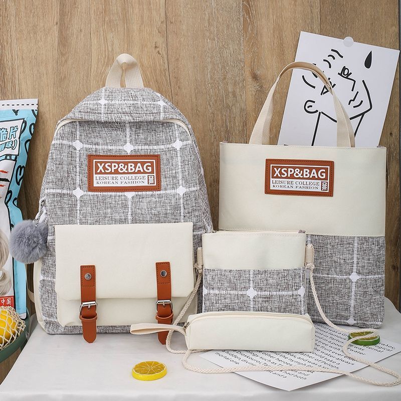 Set Ba Lô+Túi Đeo Chéo+Balo Vải Canvas Xinh Xắn Cho Nữ