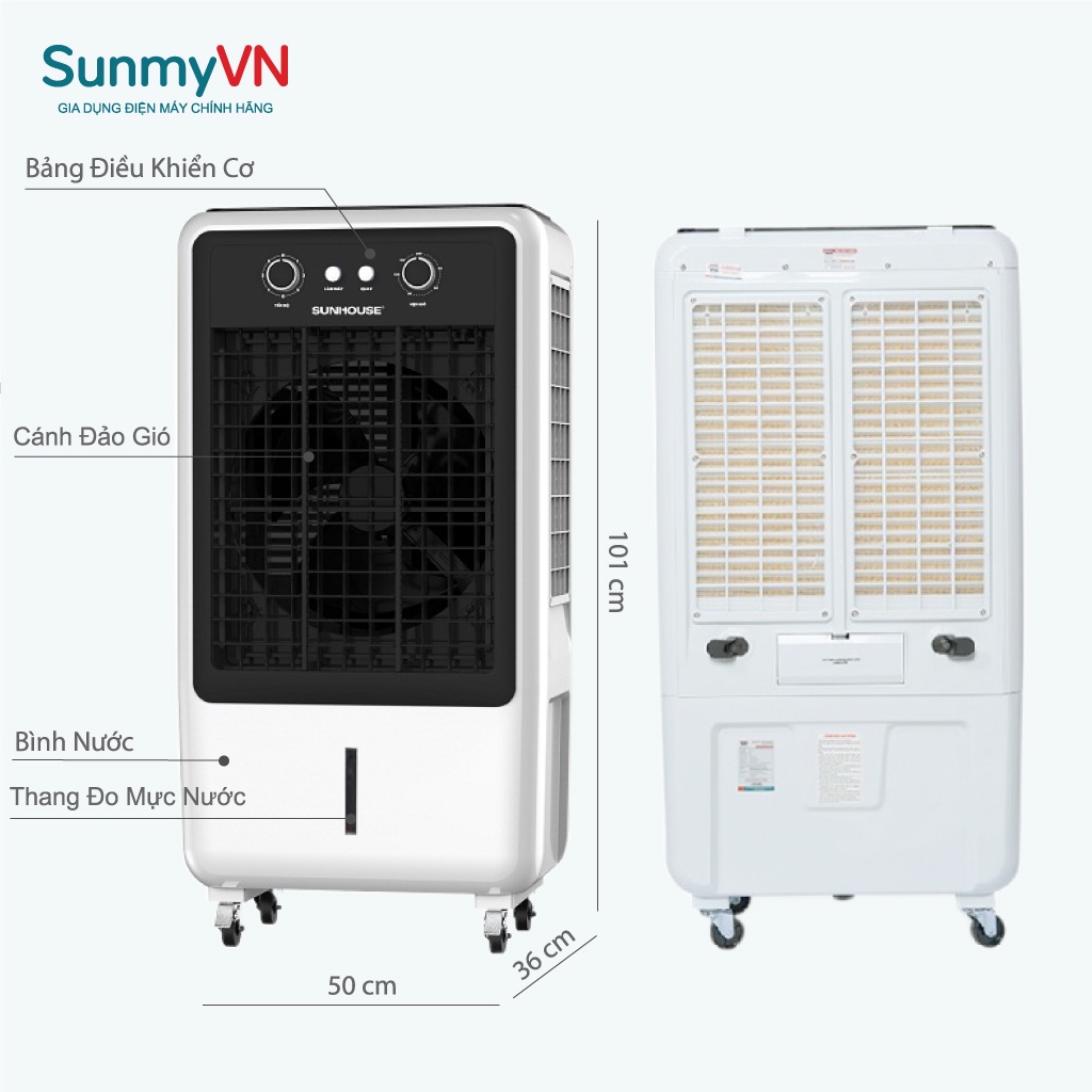 Quạt điều hoà SUNHOUSE SHD7750 Dung Tích 40 Lít