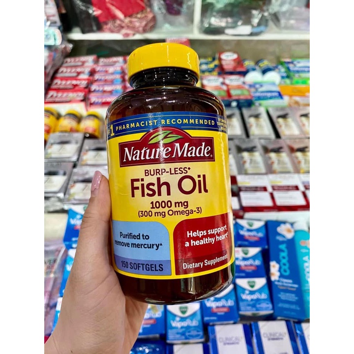 Viên dầu cá Nature Made Fish Oil 1000mg ( 300mg Omega 3 ) - 150 viên