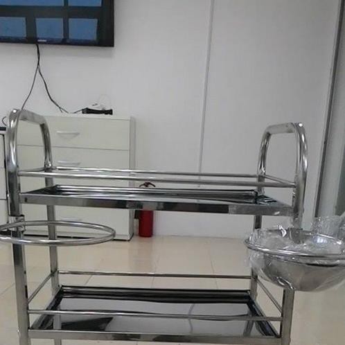 Xe Đẩy INOX - Tặng Kèm 2 Bát INOX Dùng Trong Spa và Thẩm Mỹ Viện