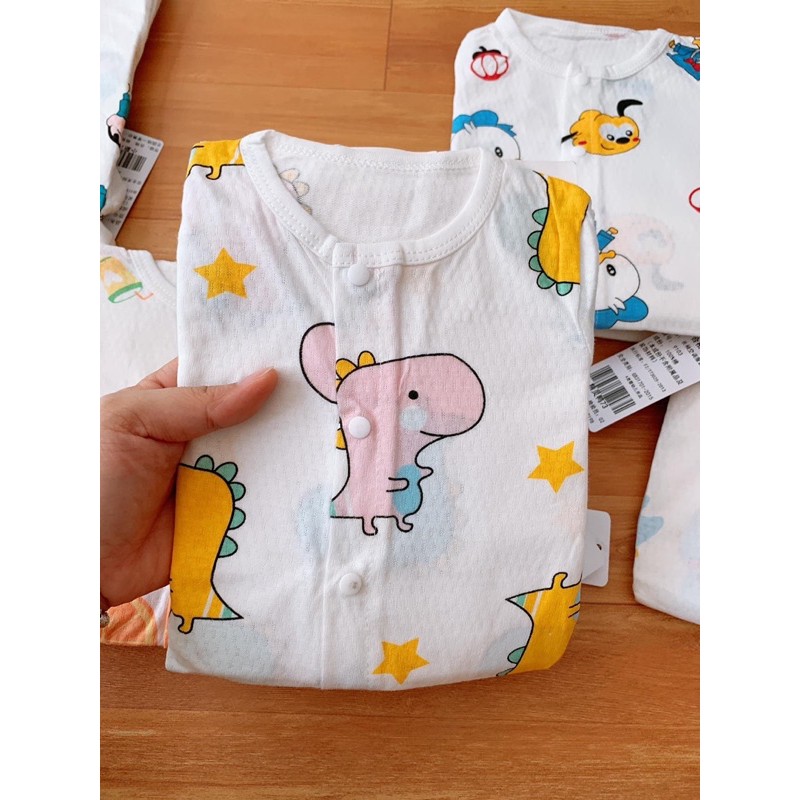 Bộ quần dài vải cotton thông hơi cho bé trai, bé gái, hoạ tiết hoạt hình xinh xắn,size7 kg-24 kg