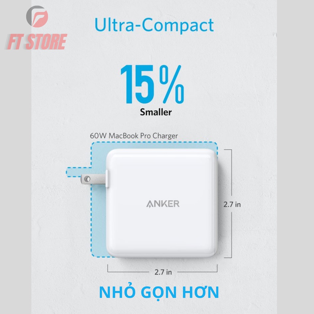 [GIAO HOẢ TỐC] Củ Sạc Nhanh Anker PowerPort Atom PD 2 [GaN Tech] - 60W - A2029 2 dùng cho IP/tablet/Laptop cao cấp