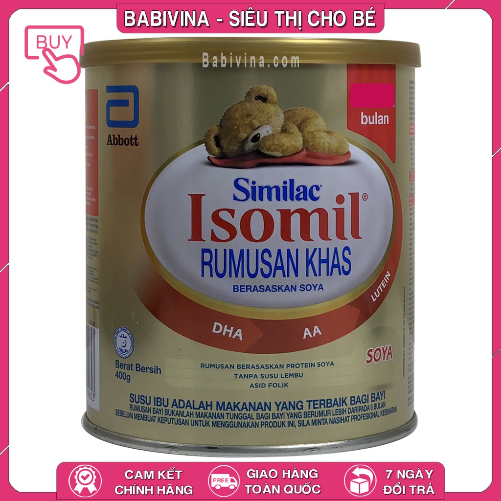 [LẺ GIÁ SỈ] Sữa Isomil 1 400g Đạm Đậu Nành | Mua Similac Isomil Chính Hãng Abbott, Date Mới, Giá Tốt Nhất | Babivina