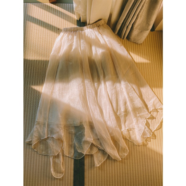 𝗺𝗶𝗲 𝘀𝘁𝘂𝗱𝗶𝗼 - Chân váy trắng chun tua rua nhiều lớp