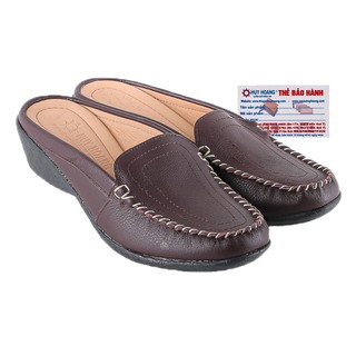 Giày sabo nữ da bò màu nâu đất PH7937