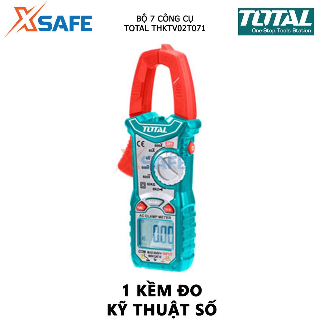 Bộ 7 công cụ viễn thông TOTAL THKTV02T071 dùng trong các ngành nghề như cơ khí, điện dân dụng, xây dựng - Chính hãng