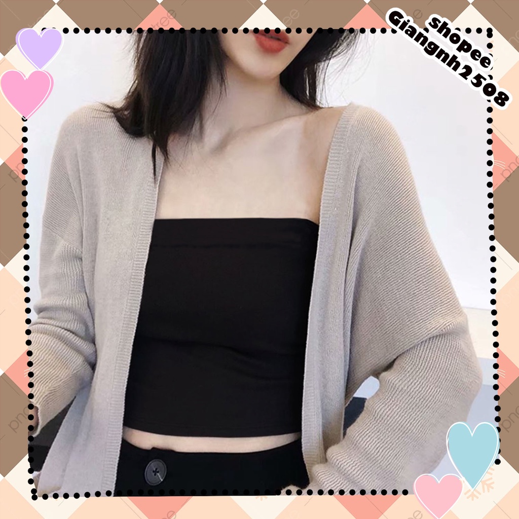 A016 Áo quây ngực ống tube crt đen trắng dáng ngắn co giãn sexy, Áo lót bra croptop không dây thun phông trơn ôm body