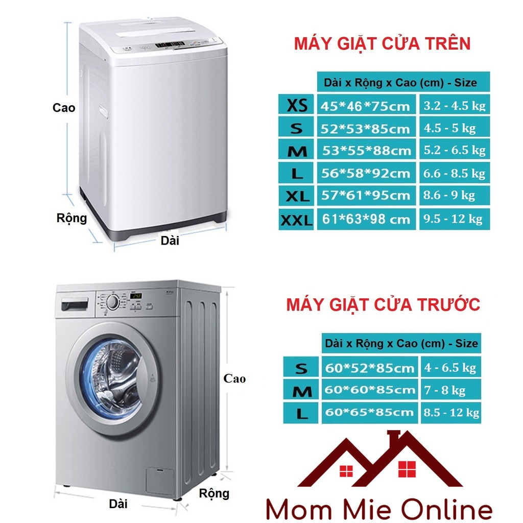[Hàng cao cấp] Tấm phủ máy giặt 8 - 12kg - bọc máy giặt loại lớn chống nắng, chống nước - E001