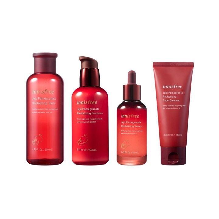 (SALE)  Set dưỡng da lựu Innisfree Jeju Pomegranate Revilatizing Skin Care Special Set (4 items)